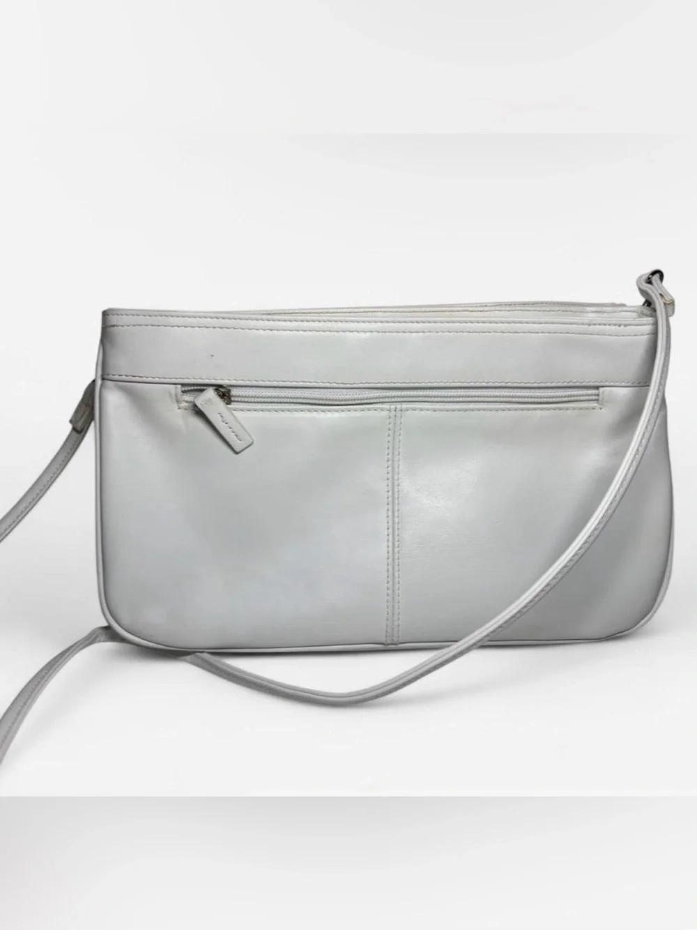 Vintage Cabin Creek White Leather Shoulder Bag / Handbag